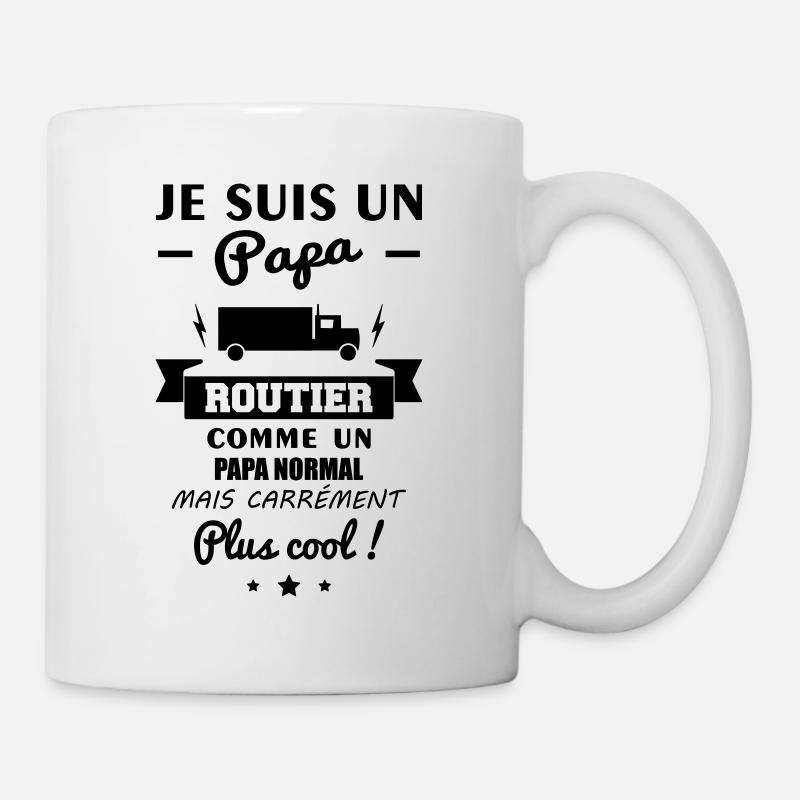 Papa routier, cadeau chauffeur routier,humour - Mug blanc - blanc