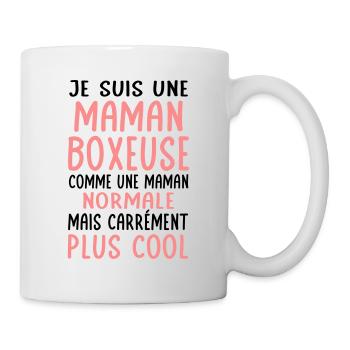 Maman boxeuse comme maman normale plus cool - Mug blanc - blanc - Droite
