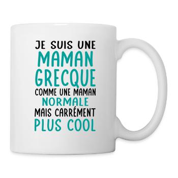 Maman Grecque comme maman normale plus cool - Mug blanc - blanc - Droite