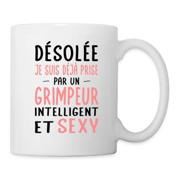 Désolée déjà prise par un grimpeur sexy - Mug blanc - blanc - Droite