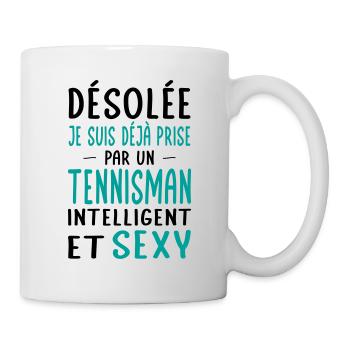 Désolée déjà prise par un tennisman sexy - Mug blanc - blanc - Droite