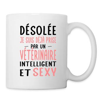 Désolée déjà prise par un vétérinaire sexy - Mug blanc - blanc - Droite