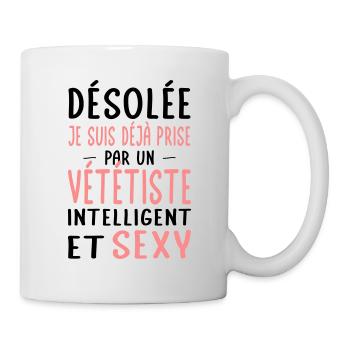 Désolée déjà prise par un vététiste sexy - Mug blanc - blanc - Droite