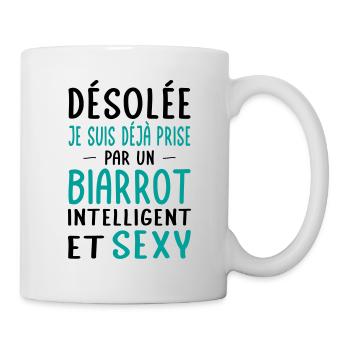 Désolée déjà prise par un Biarrot sexy - Mug blanc - blanc - Droite