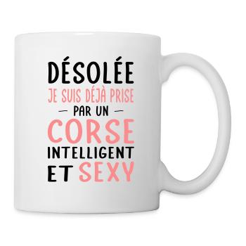 Désolée déjà prise par un Corse sexy - Mug blanc - blanc - Droite