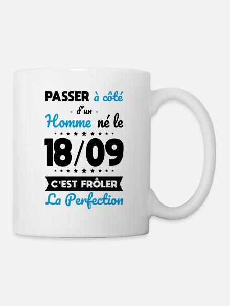 Anniversaire - Né 18 Septembre Frôler perfection - Mug blanc - blanc