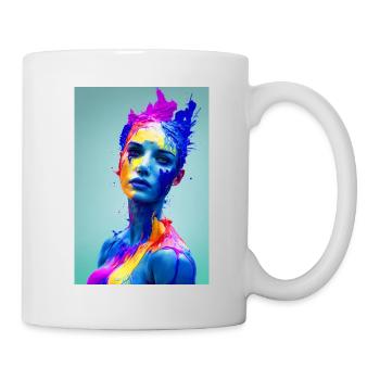 Abstract Colorful Portrait of Women - Mug - white - Right