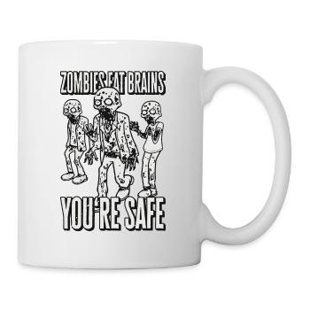Zombies eat brains - Funny zombie saying - Mug - white - Right
