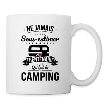 Sous-estimer une trentenaire qui fait du camping - Mug blanc - blanc - Droite