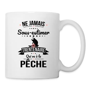 Sous-estimer une trentenaire qui va à la pêche - Mug blanc - blanc - Droite