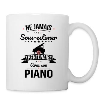 Sous-estimer une trentenaire avec son piano - Mug blanc - blanc - Droite