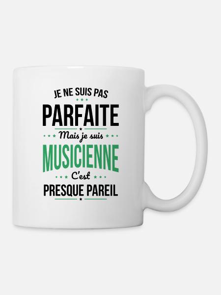 Je ne suis pas parfaite mais je suis musicienne - Mug blanc - blanc