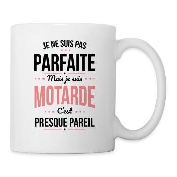 Je ne suis pas parfaite mais je suis motarde - Mug blanc - blanc - Droite