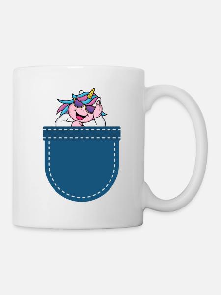 Fantasy Animal Cadeau Chest Poche Licorne - Mug blanc - blanc