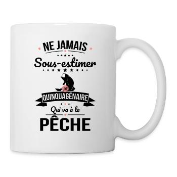 Sous-estimer une quinquagénaire qui va à la pêche - Mug blanc - blanc - Droite