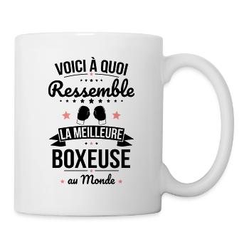 Voici à quoi ressemble la meilleure boxeuse - Mug blanc - blanc - Droite