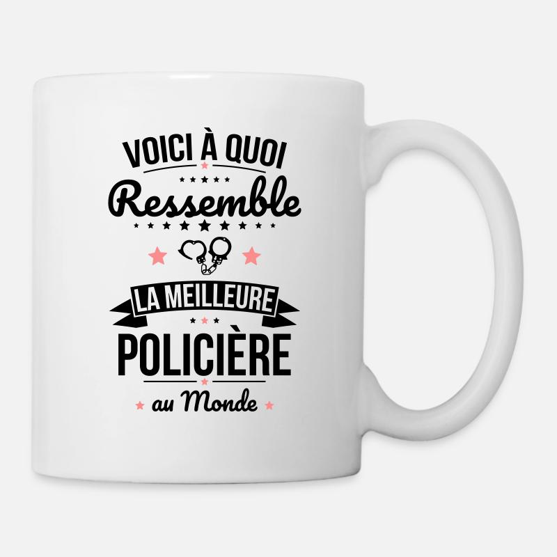 Voici à quoi ressemble la meilleure policière - Mug blanc - blanc