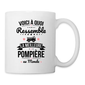 Voici à quoi ressemble la meilleure pompière - Mug blanc - blanc - Droite