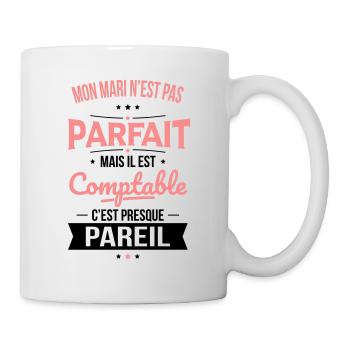 Mon mari n'est pas parfait mais il est comptable - Mug blanc - blanc - Droite