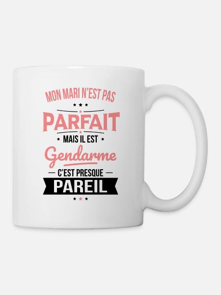 Mon mari n'est pas parfait mais il est gendarme - Mug blanc - blanc