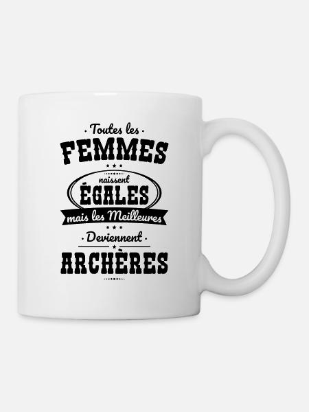 Femmes naissent égales meilleures archères - Mug blanc - blanc
