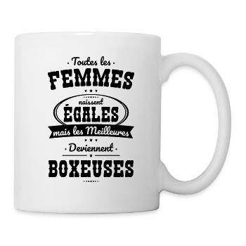 Femmes égales les meilleures deviennent boxeuses - Mug blanc - blanc - Droite