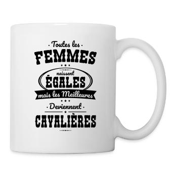 Femmes égales meilleures deviennent cavalières - Mug blanc - blanc - Droite