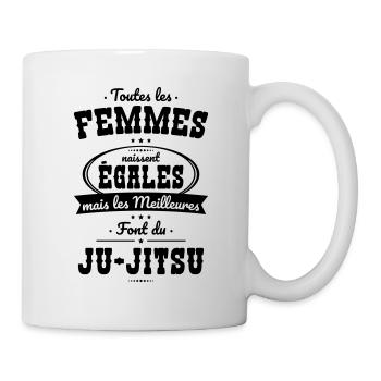 Femmes égales les meilleures font du ju-jitsu - Mug blanc - blanc - Droite