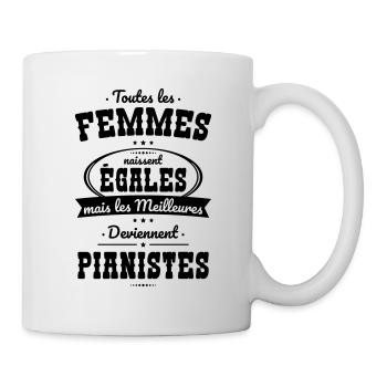 Femmes égales les meilleures deviennent pianistes - Mug blanc - blanc - Droite
