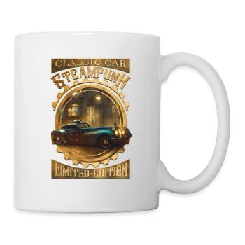 Steampunk Oldtimer klassisch, gotisch und elegant - Tasse - Weiß - Rechts
