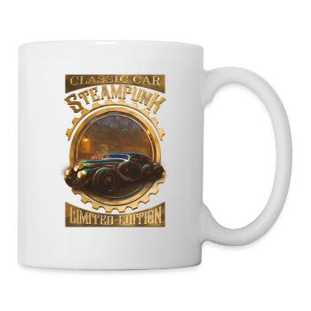 Steampunk Oldtimer Klassiker, Gothic und kraftvoll - Tasse - Weiß - Rechts