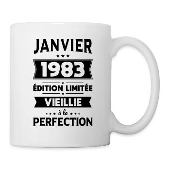 Anniversaire 40 ans - Janvier 1983 Perfection - Mug blanc - blanc - Droite