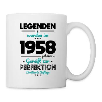 65. Geburtstag - Legenden wurden im 1958 - Tasse - Weiß - Rechts