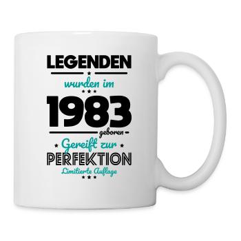40. Geburtstag - Legenden wurden im 1983 - Tasse - Weiß - Rechts