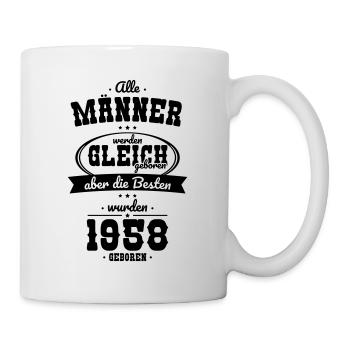 65. Geburtstag - Die Besten wurden 1958 geboren - Tasse - Weiß - Rechts