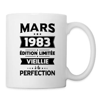 Anniversaire 40 ans - Mars 1983 Perfection - Mug blanc - blanc - Droite