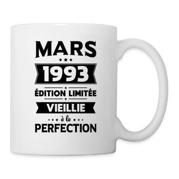 Anniversaire 30 ans - Mars 1993 Perfection - Mug blanc - blanc - Droite