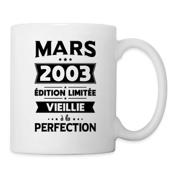 Anniversaire 20 ans - Mars 2003 Perfection - Mug blanc - blanc - Droite