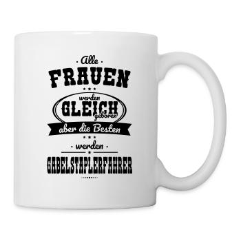 Frauen gleich Besten werden Gabelstaplerfahrer - Tasse - Weiß - Rechts