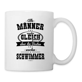 Alle Männer gleich Besten werden Schwimmer - Tasse - Weiß - Rechts