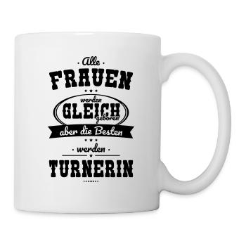 Allen Frauen gleich Besten werden Turnerin - Tasse - Weiß - Rechts