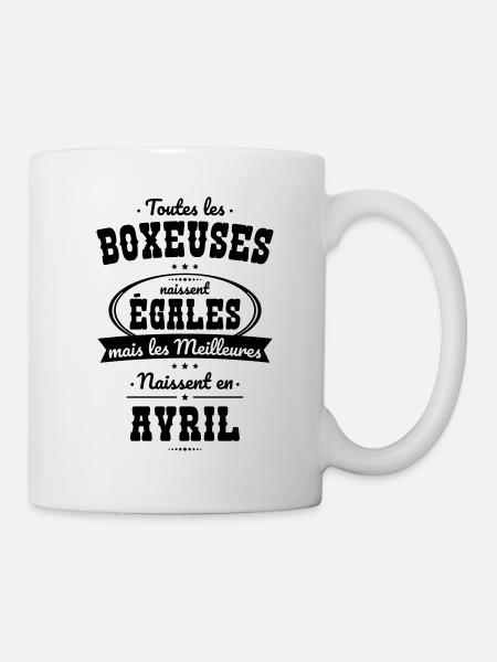 Boxeuses égales meilleures naissent en Avril - Mug blanc - blanc