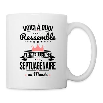 A quoi ressemble meilleure septuagénaire au monde - Mug blanc - blanc - Droite