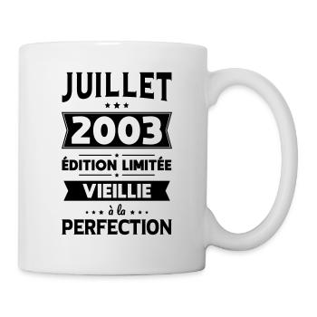 Anniversaire 20 ans - Juillet 2003 Perfection - Mug blanc - blanc - Droite