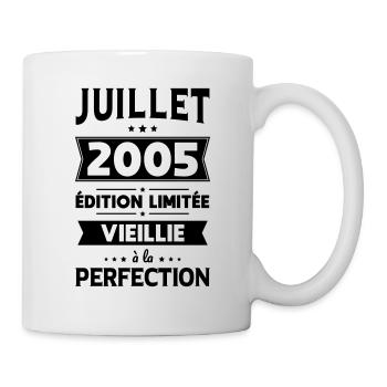 Anniversaire 20 ans - Juillet 2005 Perfection - Mug blanc - blanc - Droite