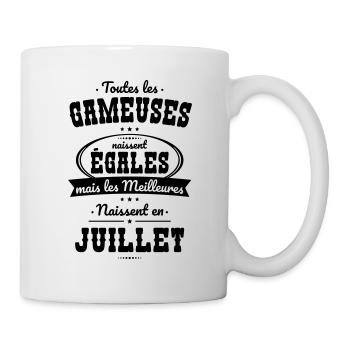 Gameuses égales meilleures naissent en Juillet - Mug blanc - blanc - Droite