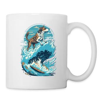 Surf Dog: The Retro Wave Illustration - Mug - white - Right