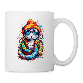 Cute colorful snake - Mug - white - Right