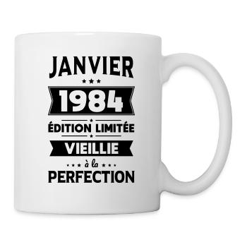Anniversaire 40 ans - Janvier 1984 Perfection - Mug blanc - blanc - Droite