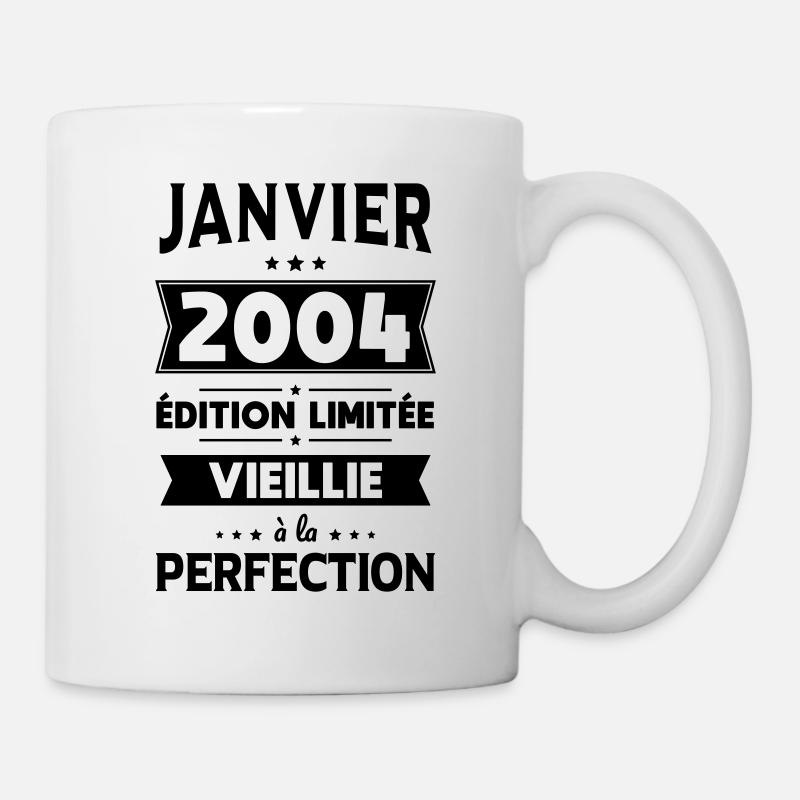 Anniversaire 20 ans - Janvier 2004 Perfection - Mug blanc - blanc